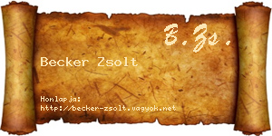 Becker Zsolt névjegykártya